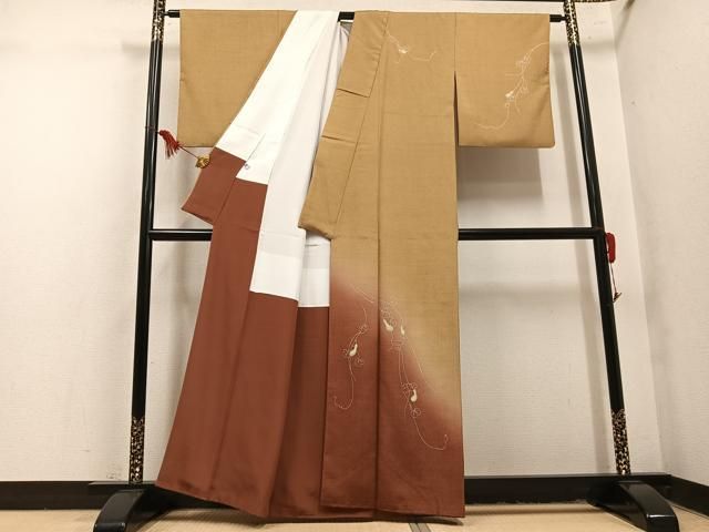 平和屋着物●訪問着　紬地　飛鳥文　暈し染め　正絹　逸品　AABN5834ph