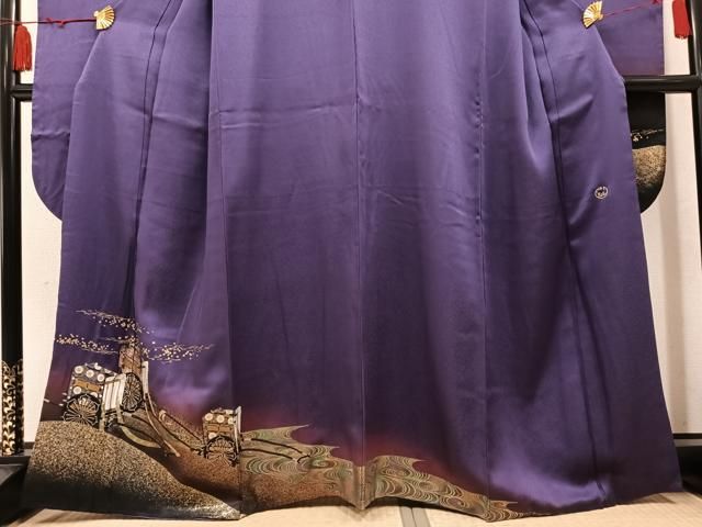 平和屋着物●TOKI志すい キモノモードオリジナルブランド　振袖　御所車文　暈し染め　金銀彩　正絹　逸品　AABN5838ph