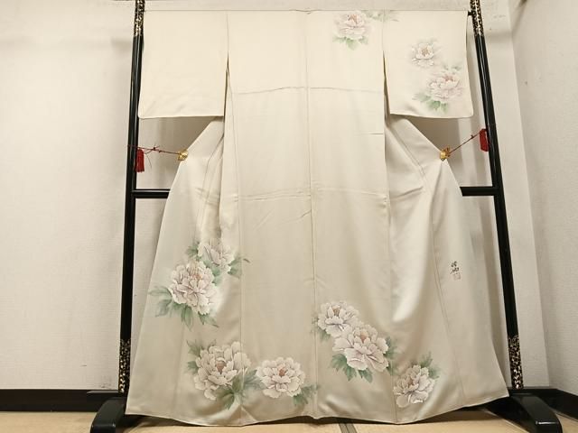 平和屋着物●訪問着　牡丹文　正絹　逸品　AABN5848ph