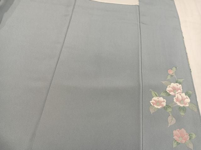 平和屋着物●訪問着　地紙枝花文　暈し染め　金彩　正絹　逸品　AABN5854ph