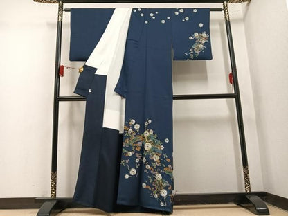 平和屋着物●北大路魯山人　訪問着　手描き　梅文　鈴乃屋扱い　正絹　逸品　AABN5869ph