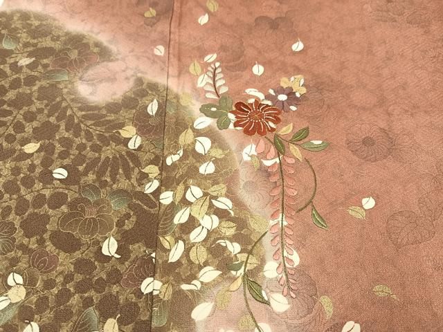 平和屋着物●訪問着　辻が花　刺繍　暈し染め　金彩　正絹　逸品　AABN5874ph