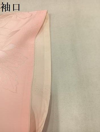 平和屋着物●振袖用長襦袢　無双仕立て　花地紋　暈し染め　半衿刺繍　正絹　逸品　AABN5875ph