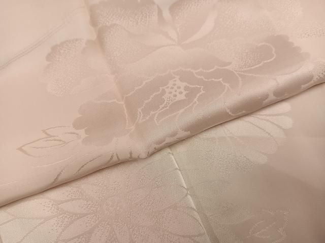 平和屋着物●振袖用長襦袢　無双仕立て　花地紋　暈し染め　半衿刺繍　正絹　逸品　AABN5875ph