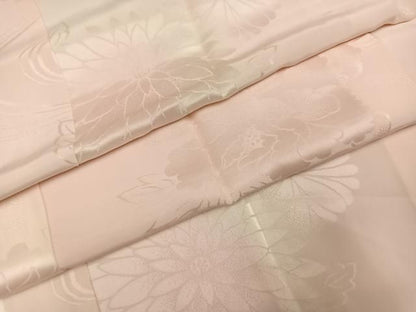 平和屋着物●振袖用長襦袢　無双仕立て　花地紋　暈し染め　半衿刺繍　正絹　逸品　AABN5875ph