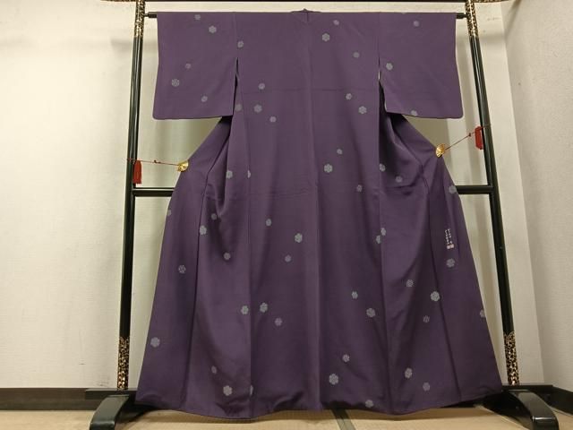 平和屋着物●江戸小紋　彫士：矢田昇・染士：服部賓洞　雪花　正絹　逸品　AABN5878ph