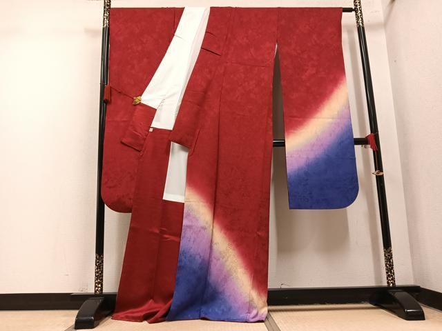平和屋着物●森英恵・HANAE MORI　振袖　霞文　暈し染め　鈴乃屋扱い　正絹　逸品　AABN5879ph