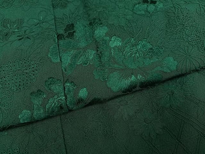 平和屋着物●中国三大刺繍　汕頭刺繍　スワトウ刺繍　総刺繍　振袖　草花文　色無地　天鵞絨色　鈴乃屋扱い　正絹　逸品　AABN5880ph