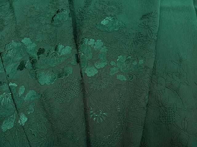 平和屋着物●中国三大刺繍　汕頭刺繍　スワトウ刺繍　総刺繍　振袖　草花文　色無地　天鵞絨色　鈴乃屋扱い　正絹　逸品　AABN5880ph