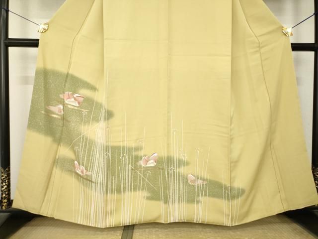 平和屋着物●訪問着　鴛鴦文　暈し染め　金彩　正絹　逸品　AABN6003ck