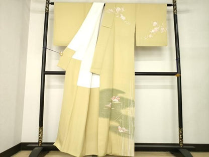 平和屋着物●訪問着　鴛鴦文　暈し染め　金彩　正絹　逸品　AABN6003ck