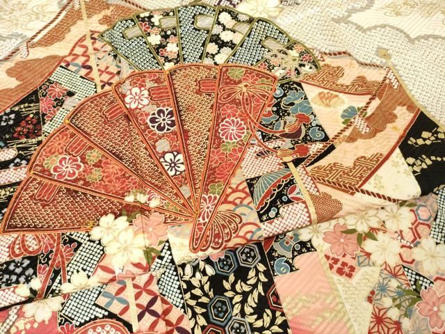 平和屋着物●豪華振袖　駒刺繍　幔幕扇面花文　金彩　やまと誂製　正絹　逸品　AABN6007ck