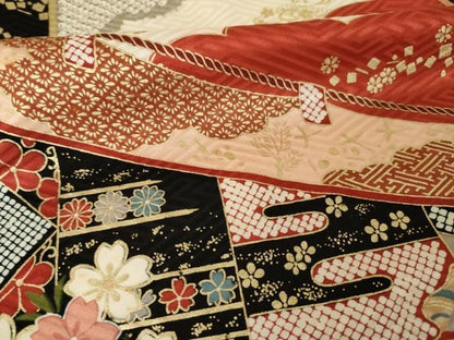 平和屋着物●豪華振袖　駒刺繍　幔幕扇面花文　金彩　やまと誂製　正絹　逸品　AABN6007ck
