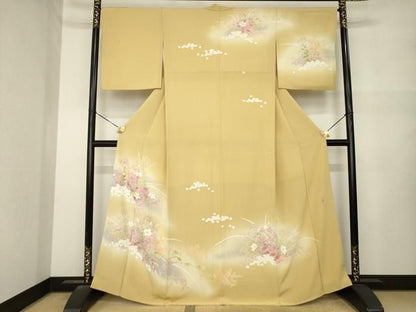 平和屋着物●訪問着　友禅　作家物　草花文　暈し染め　正絹　逸品　AABN6008ck