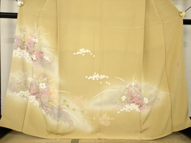 平和屋着物●訪問着　友禅　作家物　草花文　暈し染め　正絹　逸品　AABN6008ck