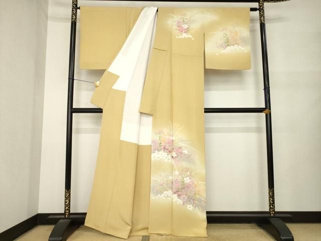 平和屋着物●訪問着　友禅　作家物　草花文　暈し染め　正絹　逸品　AABN6008ck