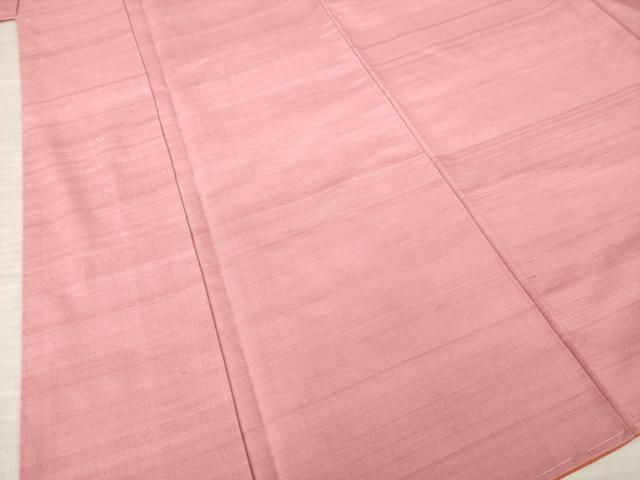 平和屋着物●上質な紬　色無地　退紅色　正絹　逸品　未使用　AABN6013ck