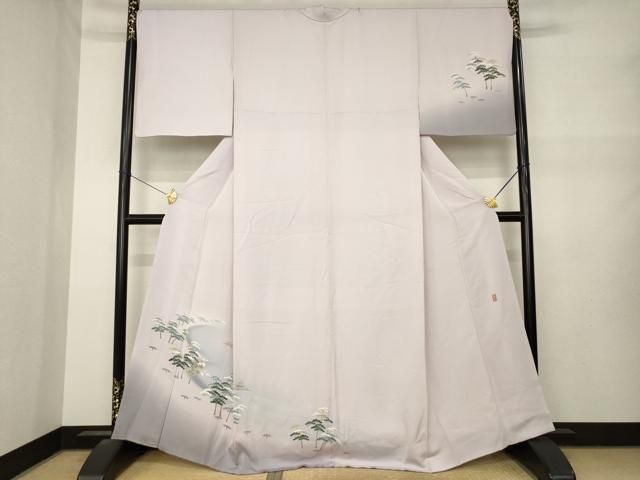 平和屋着物●十日町友禅　女流作家　遠田藤舟 　訪問着　松文　正絹　逸品　AABN6015ck