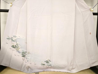 平和屋着物●十日町友禅　女流作家　遠田藤舟 　訪問着　松文　正絹　逸品　AABN6015ck