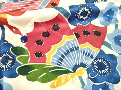 平和屋着物●豪華振袖　型染め　花蝶文　正絹　逸品　AABN6016ck