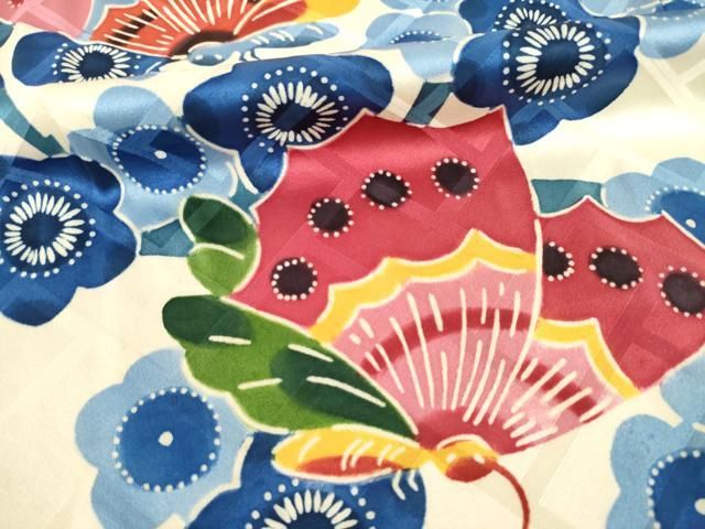 平和屋着物●豪華振袖　型染め　花蝶文　正絹　逸品　AABN6016ck