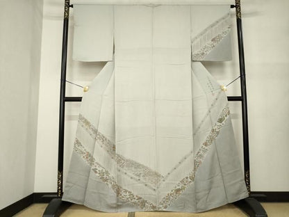 平和屋着物●ジャワ更紗染作家　佐野宗平　訪問着　更紗花文　正絹　逸品　未使用　AABN6020ck