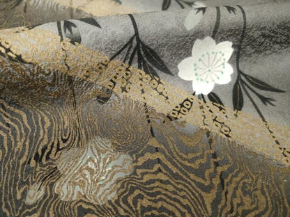 平和屋着物●訪問着　枝垂れ桜文　金彩　正絹　逸品　AABN6022ck