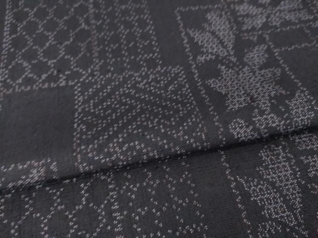 平和屋着物●上質な紬　100亀甲　短冊吉祥文　正絹　逸品　AABN6025ck