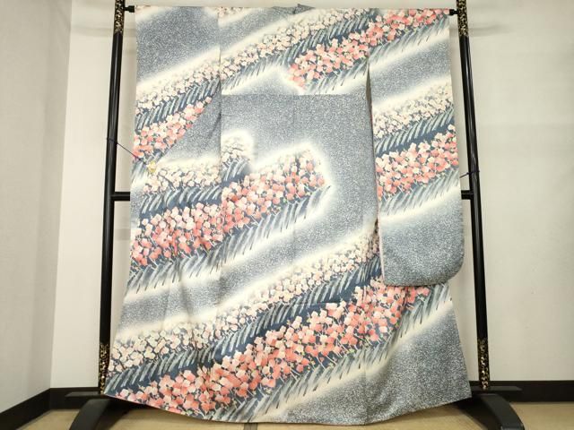 平和屋着物●豪華振袖　駒刺繍　枝梅文　金彩　正絹　逸品　AABN6030ck