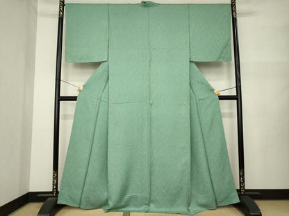 平和屋着物●上質な小紋　葉尽くし地紋　正絹　逸品　AABN6032ck