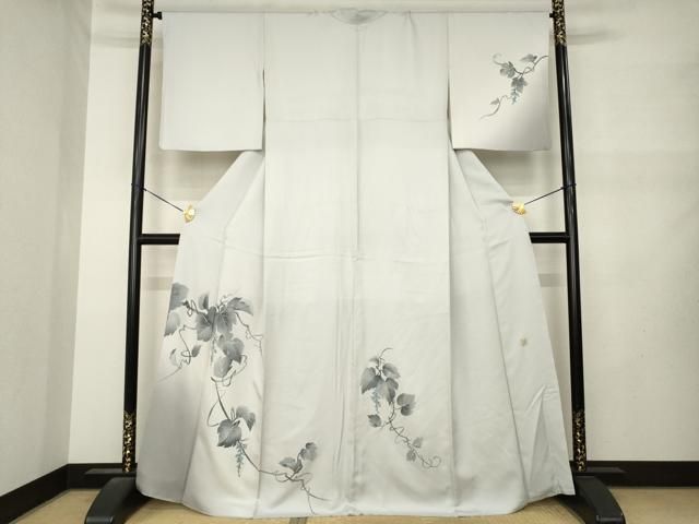 平和屋着物●訪問着　作家物　葡萄蔦の葉文　ろうけつ染　暈し染め　さが美扱い　正絹　逸品　AABN6039ck