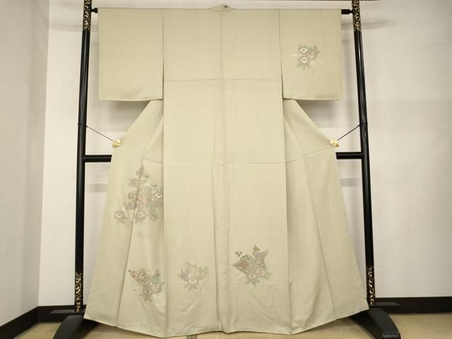 平和屋着物●中国三大刺繍　汕頭刺繍　スワトウ刺繍　総刺繍　訪問着　絵巻花文　正絹　逸品　未使用　AABN6045ck