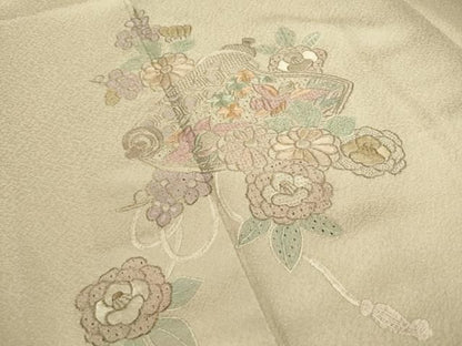 平和屋着物●中国三大刺繍　汕頭刺繍　スワトウ刺繍　総刺繍　訪問着　絵巻花文　正絹　逸品　未使用　AABN6045ck