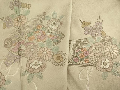 平和屋着物●中国三大刺繍　汕頭刺繍　スワトウ刺繍　総刺繍　訪問着　絵巻花文　正絹　逸品　未使用　AABN6045ck