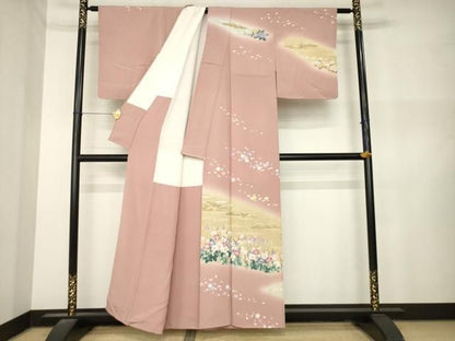 平和屋着物●訪問着　友禅　作家物　風景文　暈し染め　正絹　逸品　AABN6071ck
