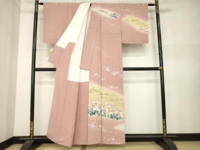 平和屋着物●訪問着　友禅　作家物　風景文　暈し染め　正絹　逸品　AABN6071ck