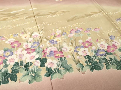 平和屋着物●訪問着　友禅　作家物　風景文　暈し染め　正絹　逸品　AABN6071ck
