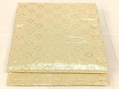 平和屋着物◎佐賀錦　両面　六通柄袋帯　松皮菱正倉院花文　金銀糸　正絹　逸品　AABN6090dk