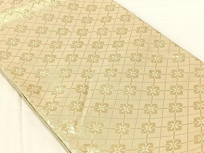 平和屋着物◎佐賀錦　両面　六通柄袋帯　松皮菱正倉院花文　金銀糸　正絹　逸品　AABN6090dk