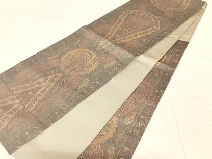 平和屋着物◎六通柄袋帯　草花文　正絹　逸品　AABN6098dk
