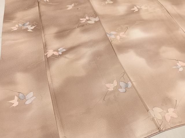平和屋着物●上質な小紋　地紋起こし　葉尽くし　暈し染め　正絹　逸品　AABN7323ph