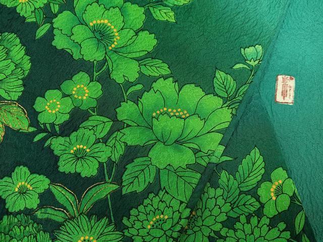 平和屋着物●訪問着　作家物　草花文　暈し染め　金彩　正絹　逸品　AABN7326ph