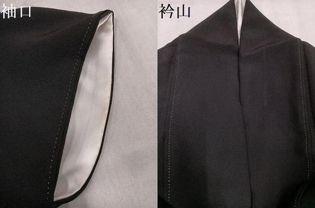 平和屋着物●豪華黒留袖　駒刺繍　牡丹　金彩　正絹　逸品　AABN7328ph