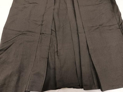 平和屋着物●男性　馬乗り袴　縞　正絹　逸品　AABN7407ph