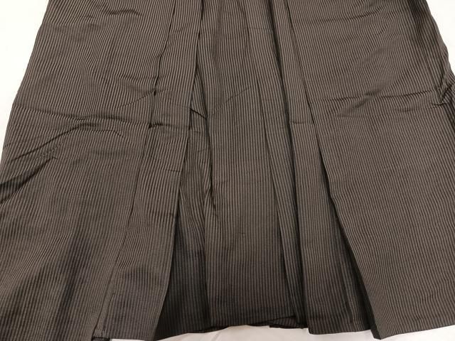 平和屋着物●男性　馬乗り袴　縞　正絹　逸品　AABN7407ph