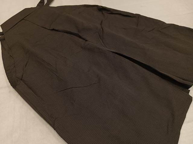 平和屋着物●男性　馬乗り袴　縞　正絹　逸品　AABN7407ph