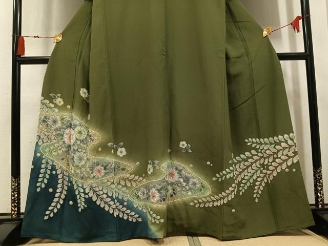 平和屋着物●訪問着　辻が花　絞り　暈し染め　正絹　逸品　AABN7419ph