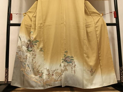 平和屋着物●訪問着　地紙花文　暈し染め　金銀彩　正絹　逸品　AABN7424ph