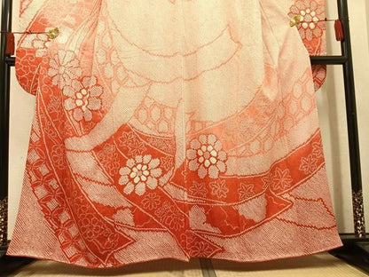 平和屋着物●豪華振袖　総絞り　草花文　正絹　逸品　AABN7426ph