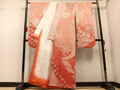 平和屋着物●豪華振袖　総絞り　草花文　正絹　逸品　AABN7426ph